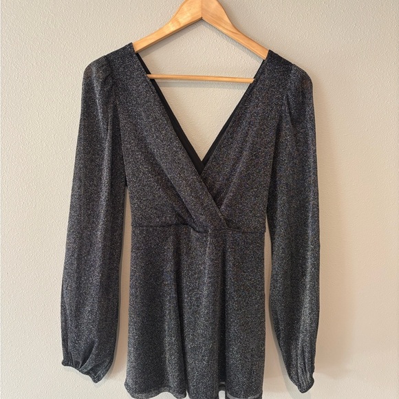 TORRID Black Wrap Tie Back Blouse Shimmery Fabric Plus Size 00 - Picture 1 of 9